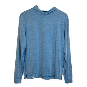 Johnnie-O Mens UPF 50 Sun Protection Hoodie Long Sleeve Athletic Shirt Blue Med